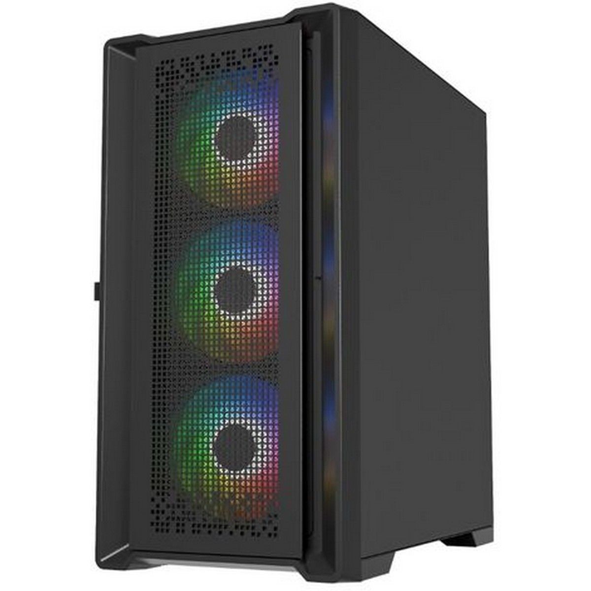 Корпус Powercase Корпус Powercase ByteFlow Micro Black, Tempered Glass, 4х 120mm ARGB fans, ARGB HUB