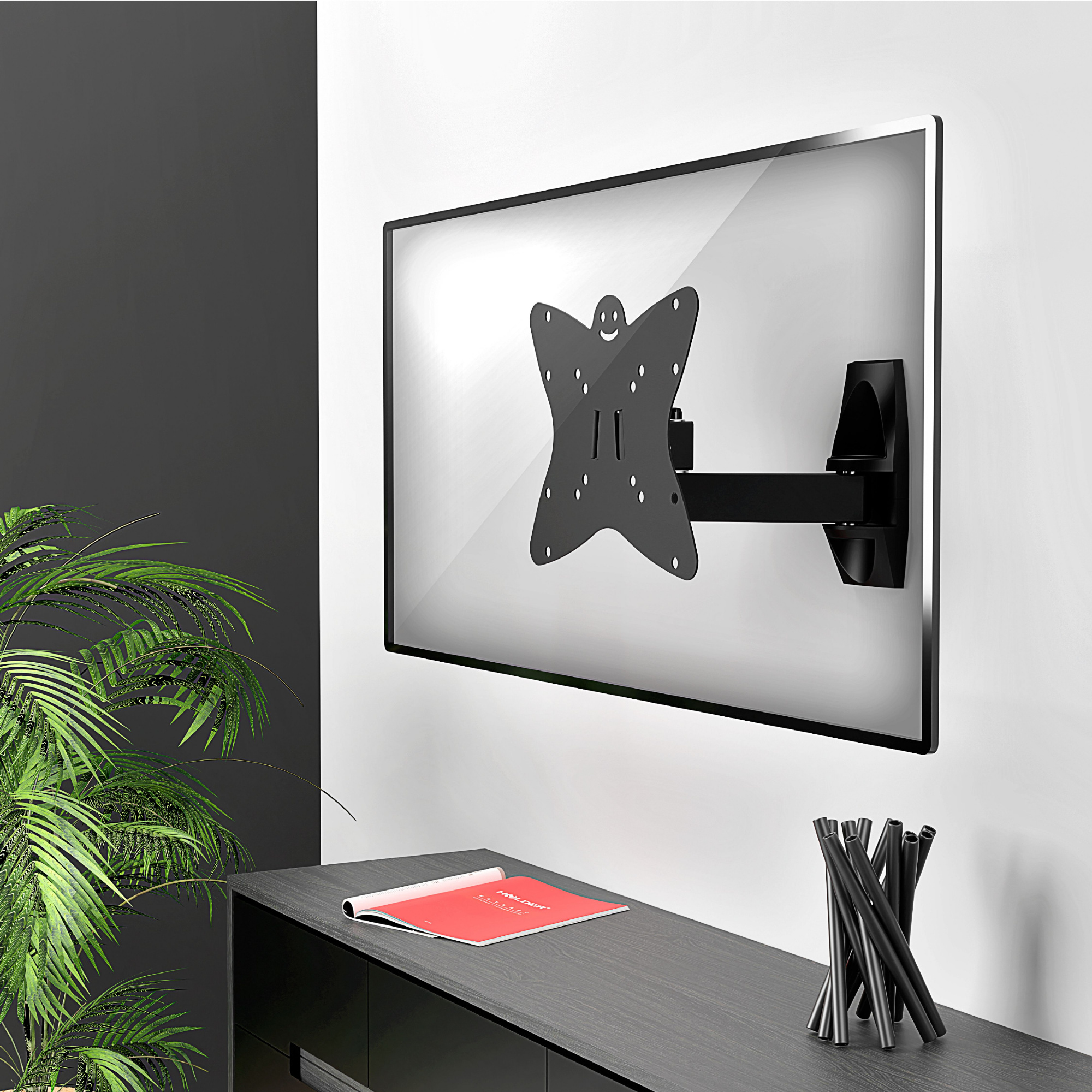 Кронштейн для телевизора Holder LCDS-5037 металлик 20"-37" макс.30кг настенный поворот и наклон