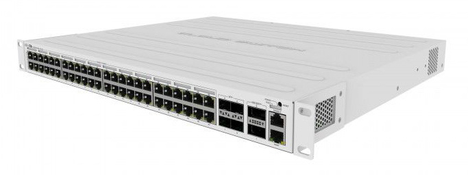 Коммутатор MikroTik CRS354-48P-4S+2Q+RM (L3) 1x100Мбит/с 48x1Гбит/с 4SFP+ 2xQSFP+ 48PoE+ 700W управл