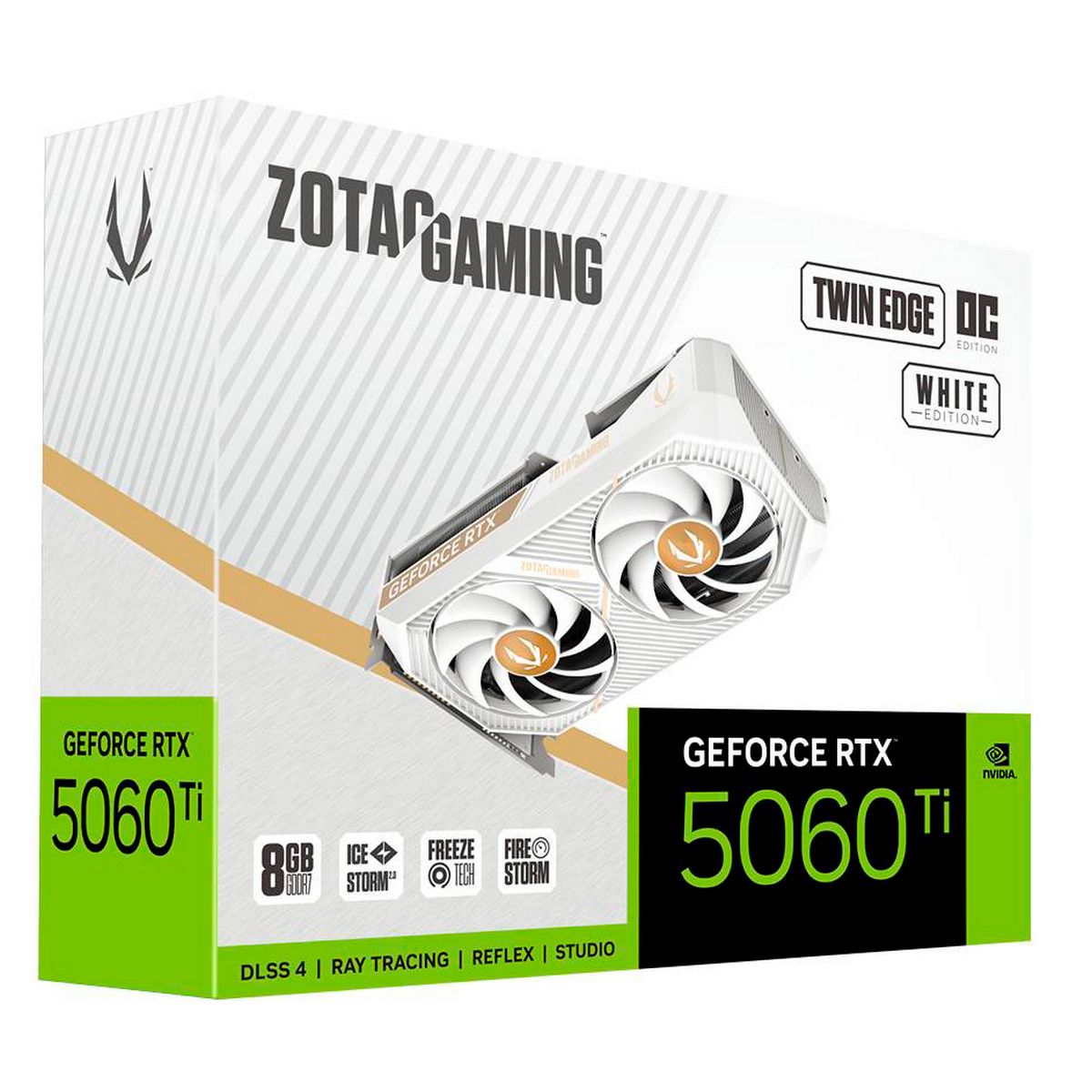 Видеокарта Zotac RTX5060Ti TWIN EDGE OC WHITE ED 8GB GDDR7 128bit 3xDP HDMI 2FAN RTL