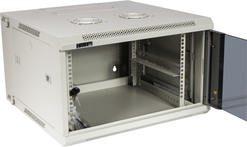 Шкаф Шкаф настенный серии Pro, 3-секционный, 9U 600x600, стеклянная дверь