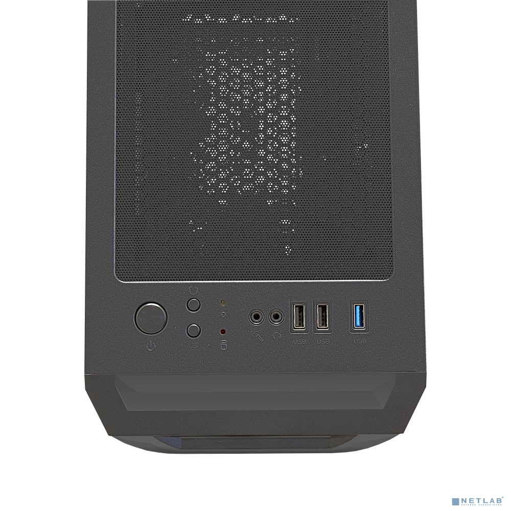 Корпус Ginzzu CL145 без БП, боковая панель из закалённого стекла, 2*USB 2.0, USB 3.0 