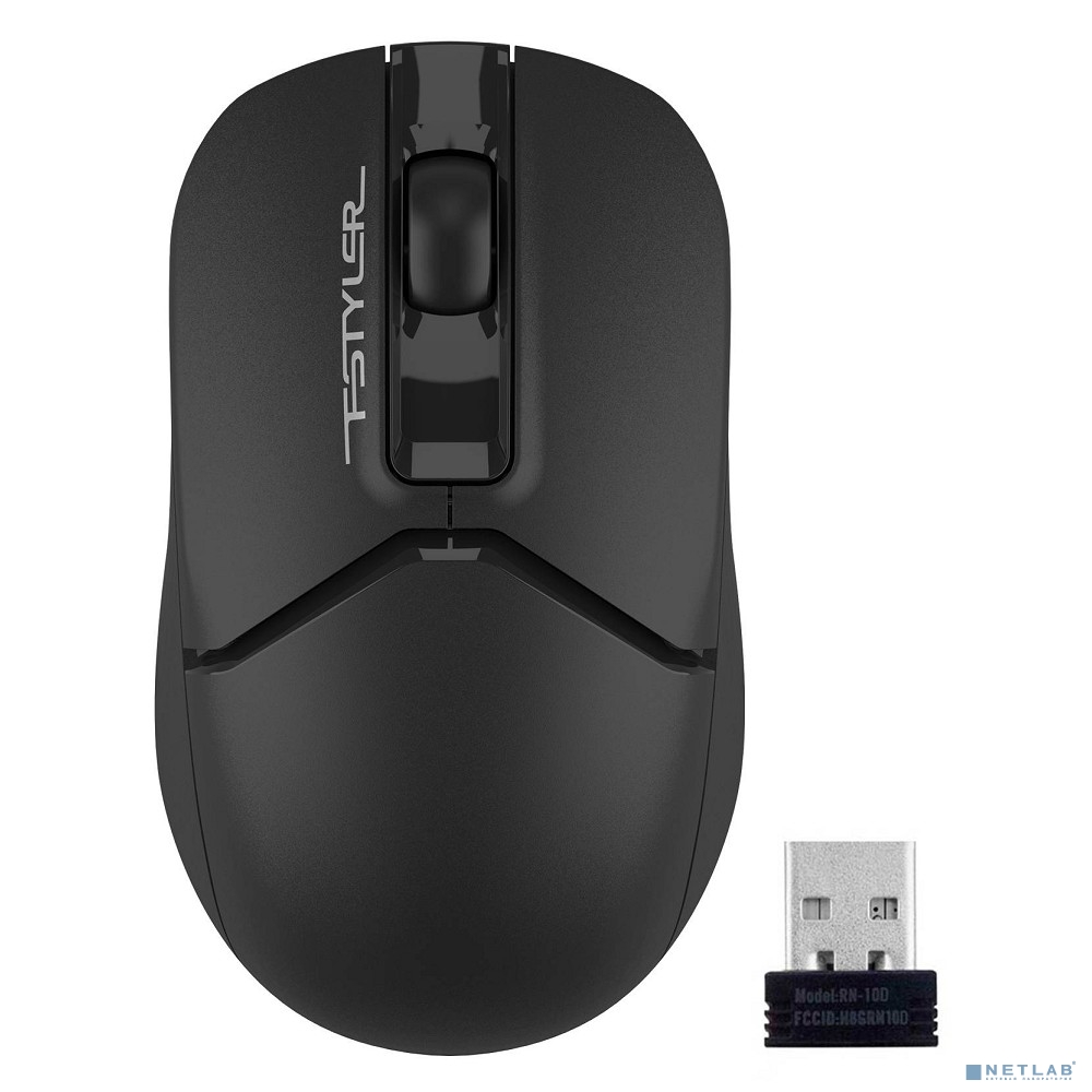 Мышь A4Tech Fstyler FG12 черный оптическая 1200dpi беспров. USB 3but (FG12 BLACK)