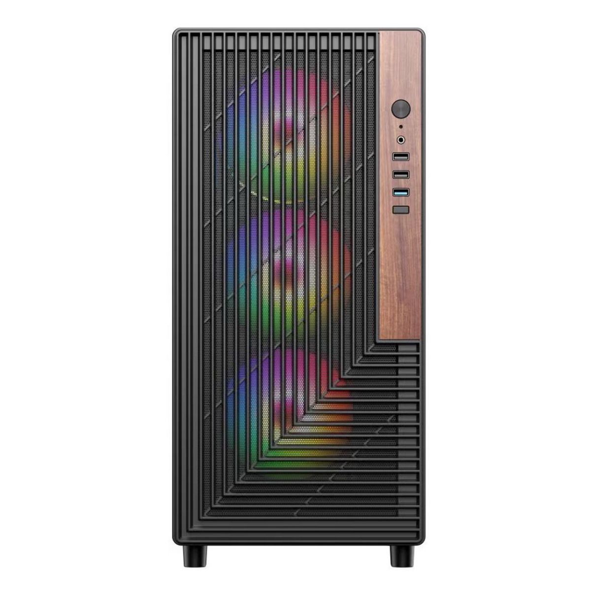 Корпус ACD ACD Citadel 101 ATX, Black, USB3.0*1 + USB2.0*2 + HD AUDIO, 1*12cm H1 argb fan at rear, 3