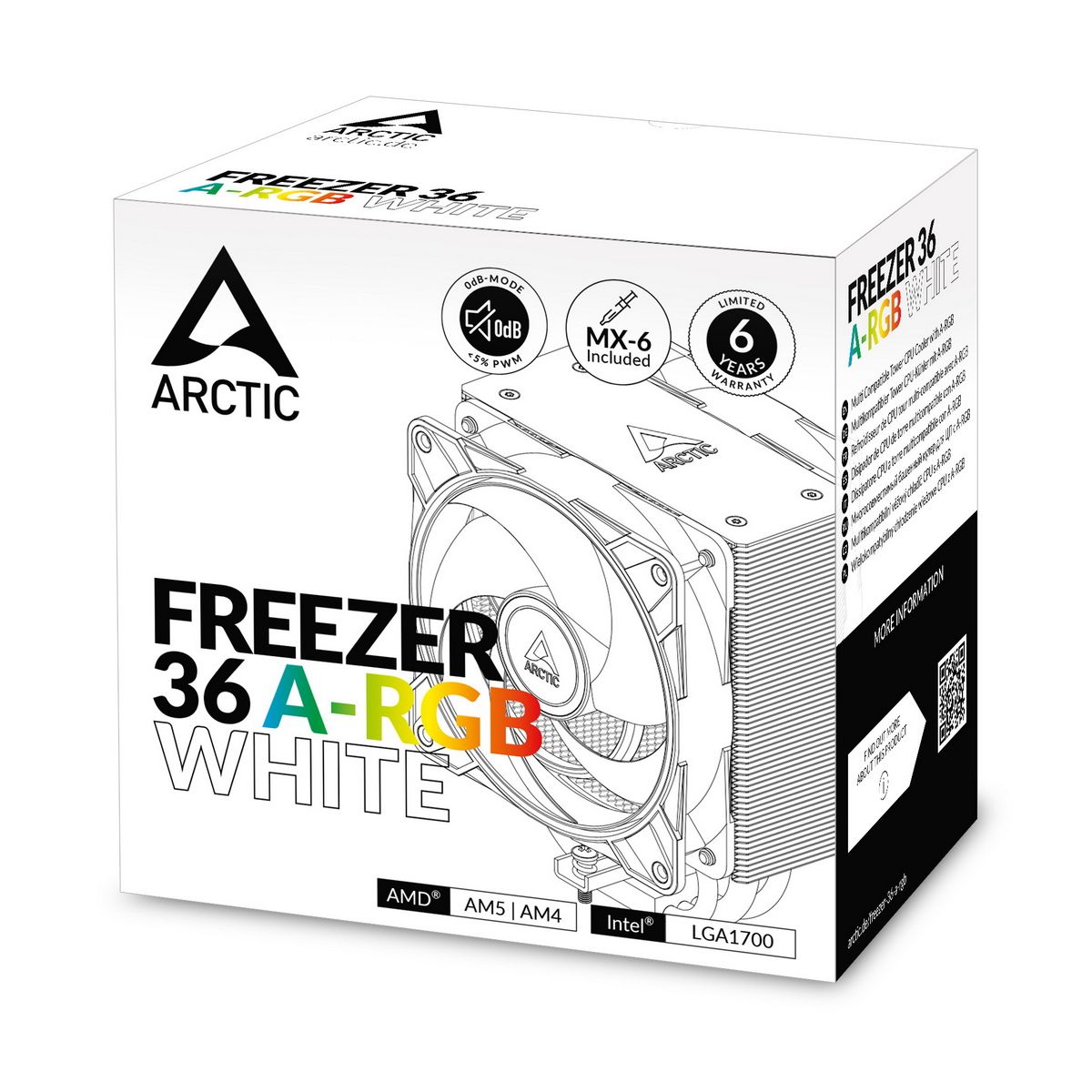 Вентилятор для процессора Arctic Cooling Вентилятор для процессора Arctic Freezer 36 A-RGB (White) -