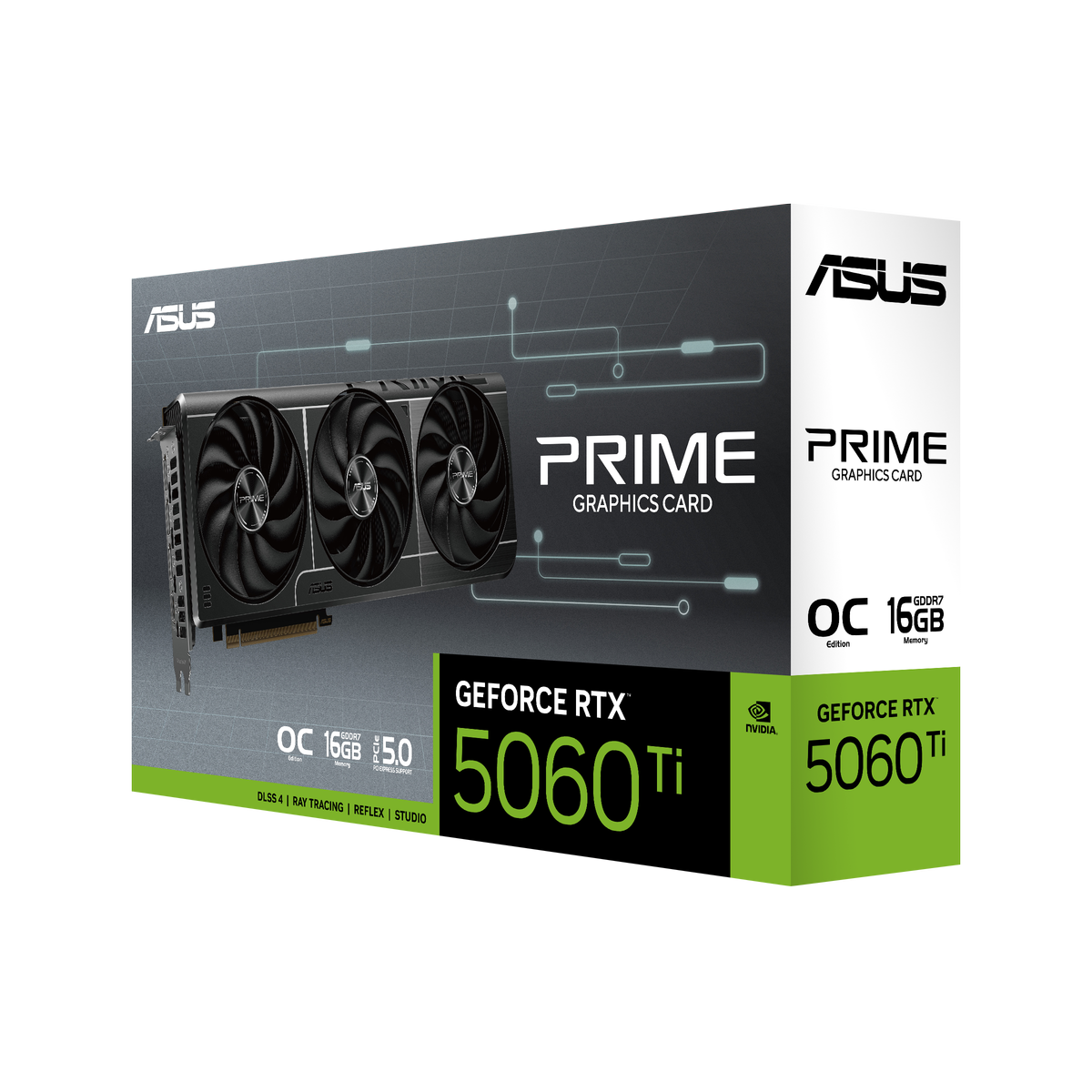 Видеокарта Asus PCI-E 5.0 PRIME-RTX5060TI-O16G NVIDIA GeForce RTX 5060TI 16Gb 128bit GDDR7 2617/2800