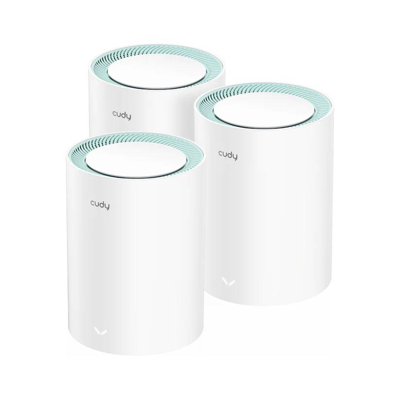 Бесшовный Mesh роутер Cudy M1300 (M1300(3-PACK)) AC1200 10/100/1000BASE-TX белый (упак.:3шт)