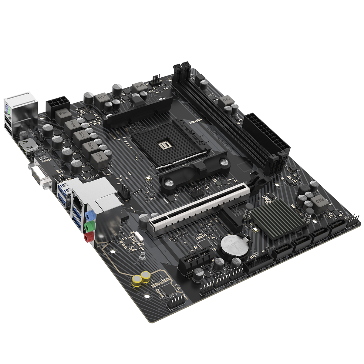 Материнская плата Sapphire A520M-E A520, AM4, 2*DDR4, 1*PCIEx16, 1*PCIEx1, 1*M.2, 6*USB3.2Gen1, 4*US