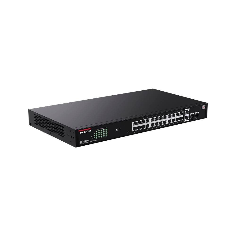 IP-COM G2228P-24-410W Web smart коммутатор с 26 гигабитными портами и 2 SFP-портоми, PoE 24х30Вт (до
