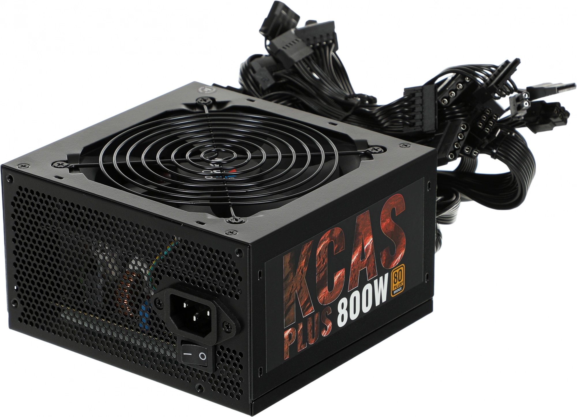 Блок питания Aerocool ATX 800W KCAS PLUS 800 80+ bronze (20+4pin) APFC 120mm fan 7xSATA RTL
