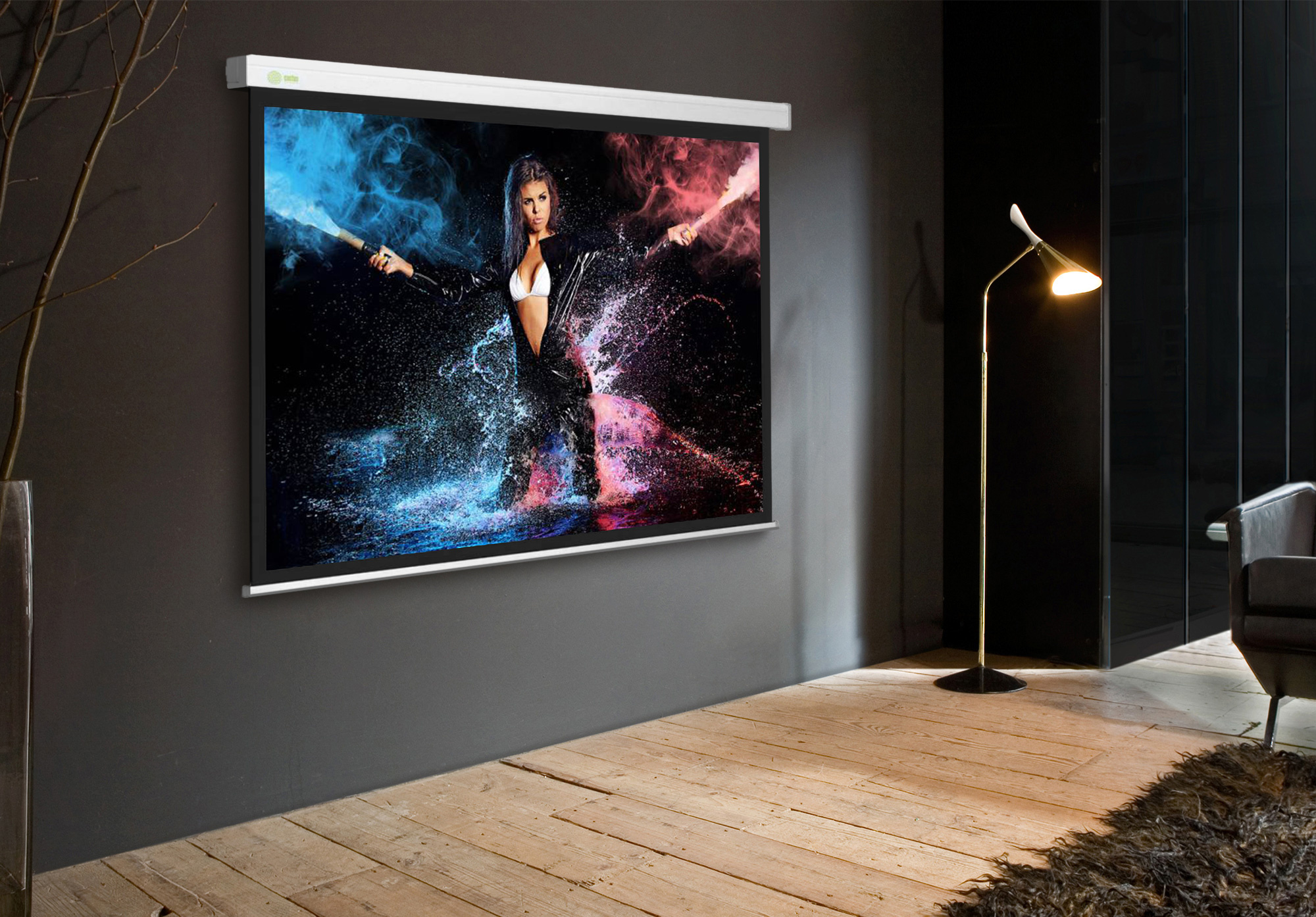 Экран Cactus 100" 180x180см Wallscreen CS-PSW-180x180 1:1 настенно-потолочный рулонный белый
