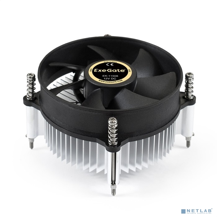 Кулер ExeGate EK-11508.PWM (Al, LGA1150/1151/1155/1156/1200, TDP 75W, Fan 90mm, PWM, 1200-2600RPM, H