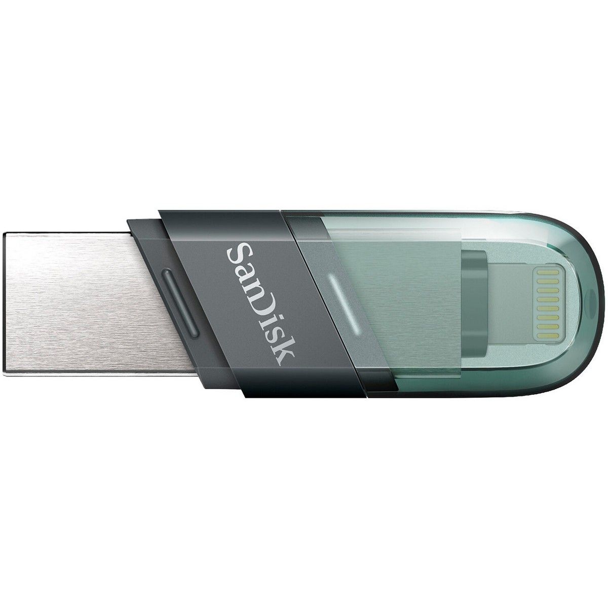 Флеш Диск Sandisk 128Gb iXpand Flip SDIX90N-128G-GN6NE USB3.1 зеленый/серебристый