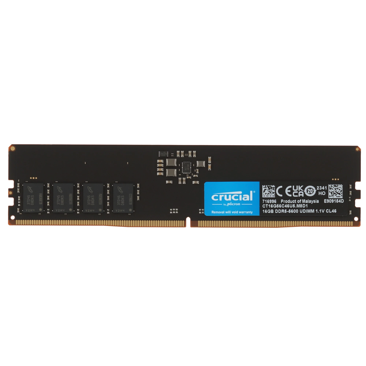 Модуль памяти OEM 16GB Crucial DDR5 5600 DIMM Classic Desktop Memory Non-ECC, CL46, 1.1V, SRx8