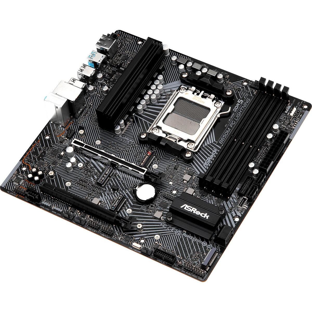 Материнская плата Asrock B650M PG LIGHTNING Socket AM5 AMD B650 4xDDR5 mATX AC`97 8ch(7.1) 2.5Gg RAI