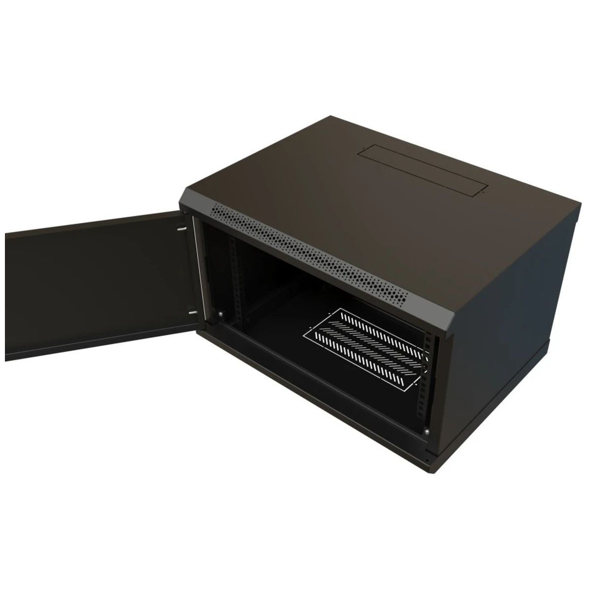 Шкаф коммутационный WRline (WR-TW-0945-SR-RAL9004) настенный 9U 600x450мм пер.дв.металл 2 бок.пан. 6