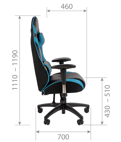 Офисное кресло Chairman   game CH43 экокожа, черно-бирюзовый