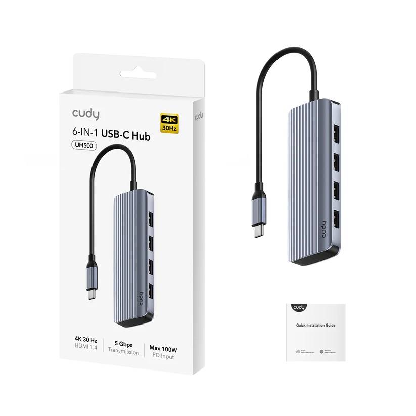 Адаптер 6-IN-1 USB-C Hub with 4K HDMI