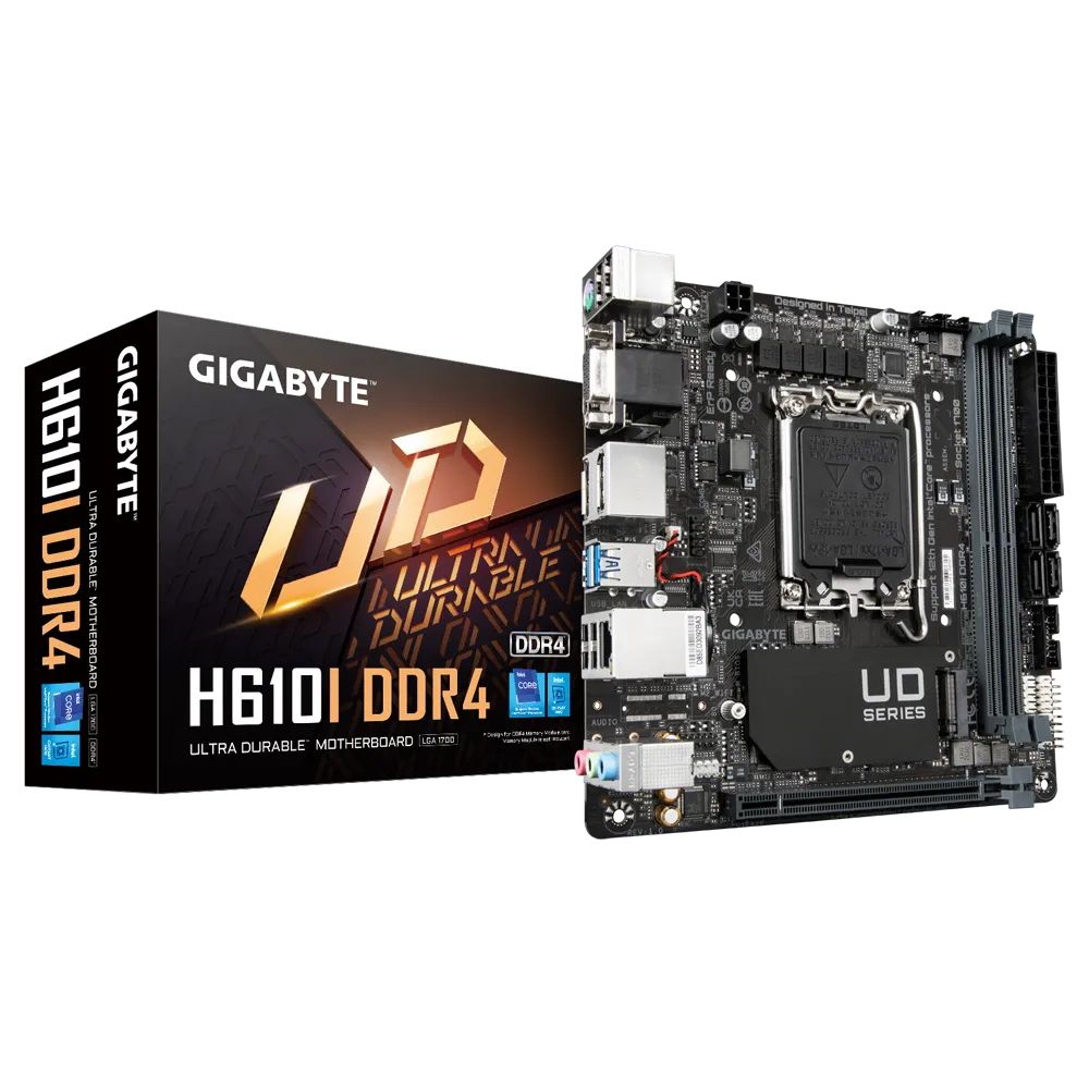 Материнская плата Gigabyte H610I DDR4 Soc-1700 Intel H610 2xDDR4 mini-ITX AC`97 8ch(7.1) GbLAN+VGA+H