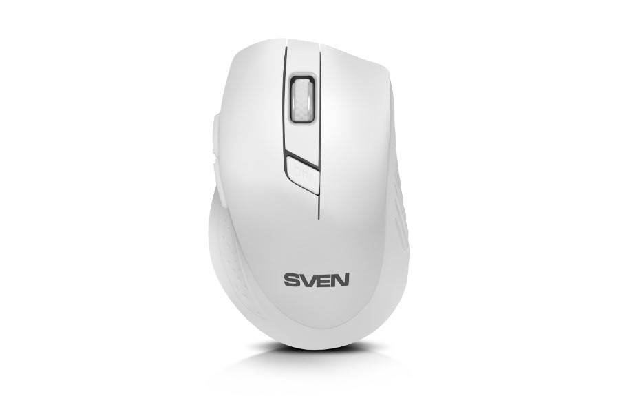 SVEN Беспроводная мышь RX-425W белая (5+1кл. 800-1600DPI, блист)