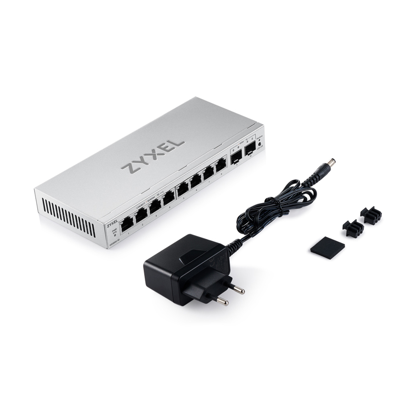 Коммутатор Web Smart L2 коммутатор Zyxel GS1200-10v3, 8xGE, 2xSFP, настольный, бесшумный