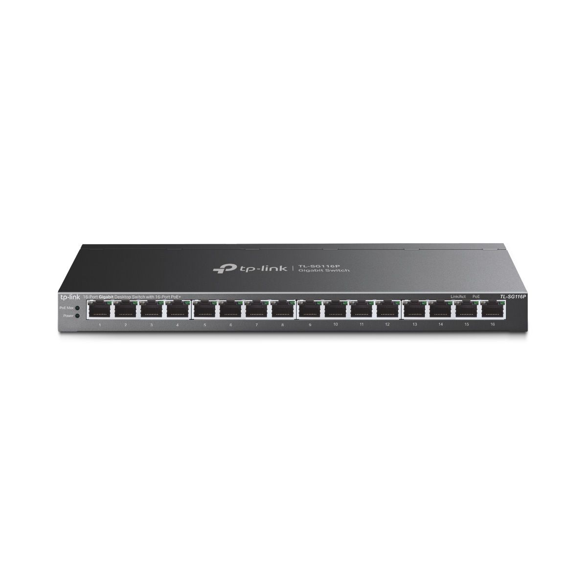 Коммутатор TP-Link TL-SG116P (L2) 16x1Гбит/с 16PoE+ 120W неуправляемый