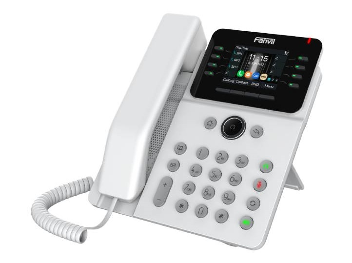 SIP-Телефон Fanvil V62G, 12 SIP-акк., 2,8", 320x240 Цвет. экран, POE, БП в комп., 2x1 Gbps, Белый