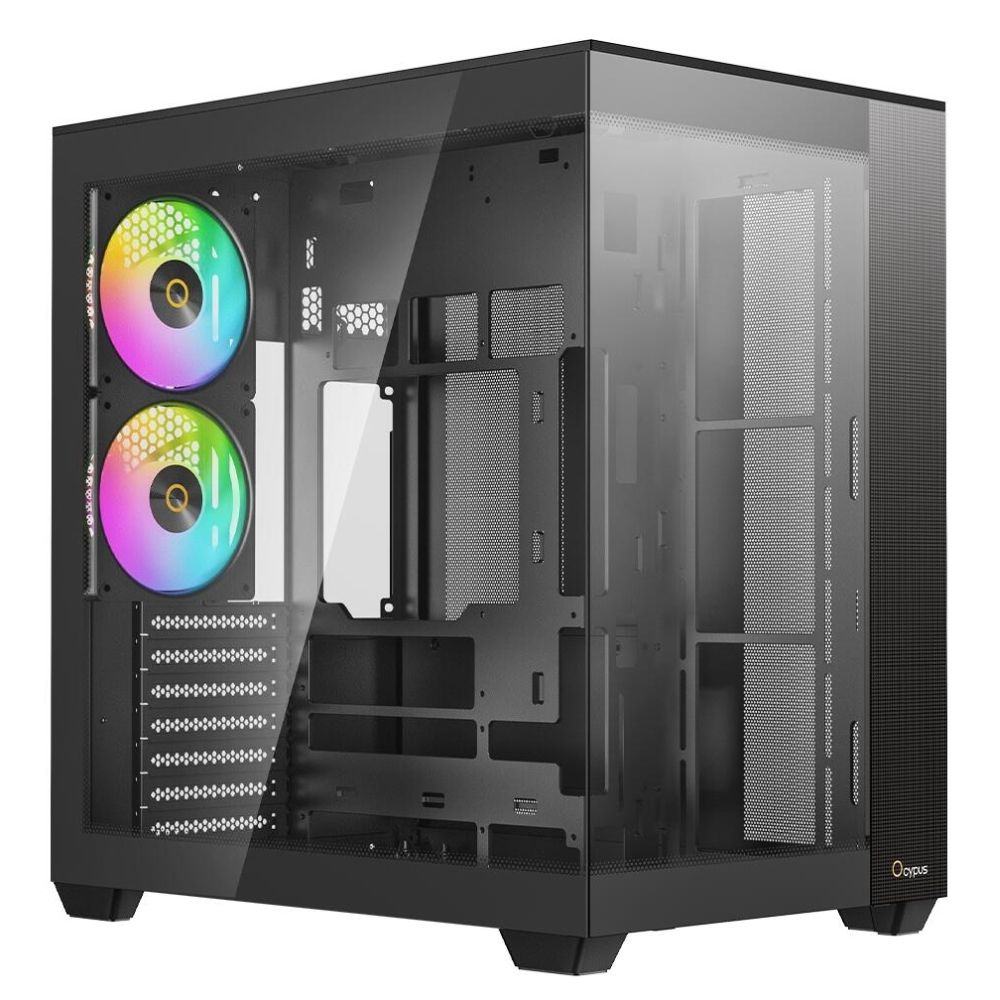 Корпус Ocypus Delta C74 BK ARGB, Midi-Tower, TG, 2x120mm ARGB, 2xUSB-A 3.0 + 1xUSB-C 3.1, ATX, mATX,