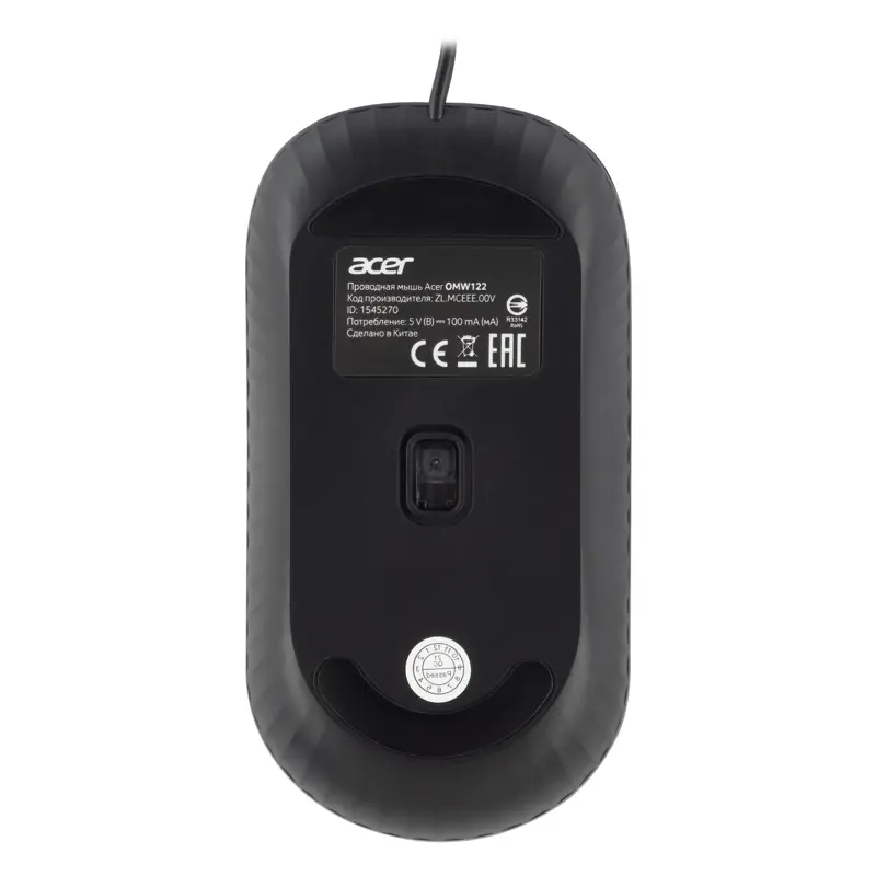 Мышь Acer OMW122 черный оптическая 1200dpi USB 3but (ZL.MCEEE.00V)