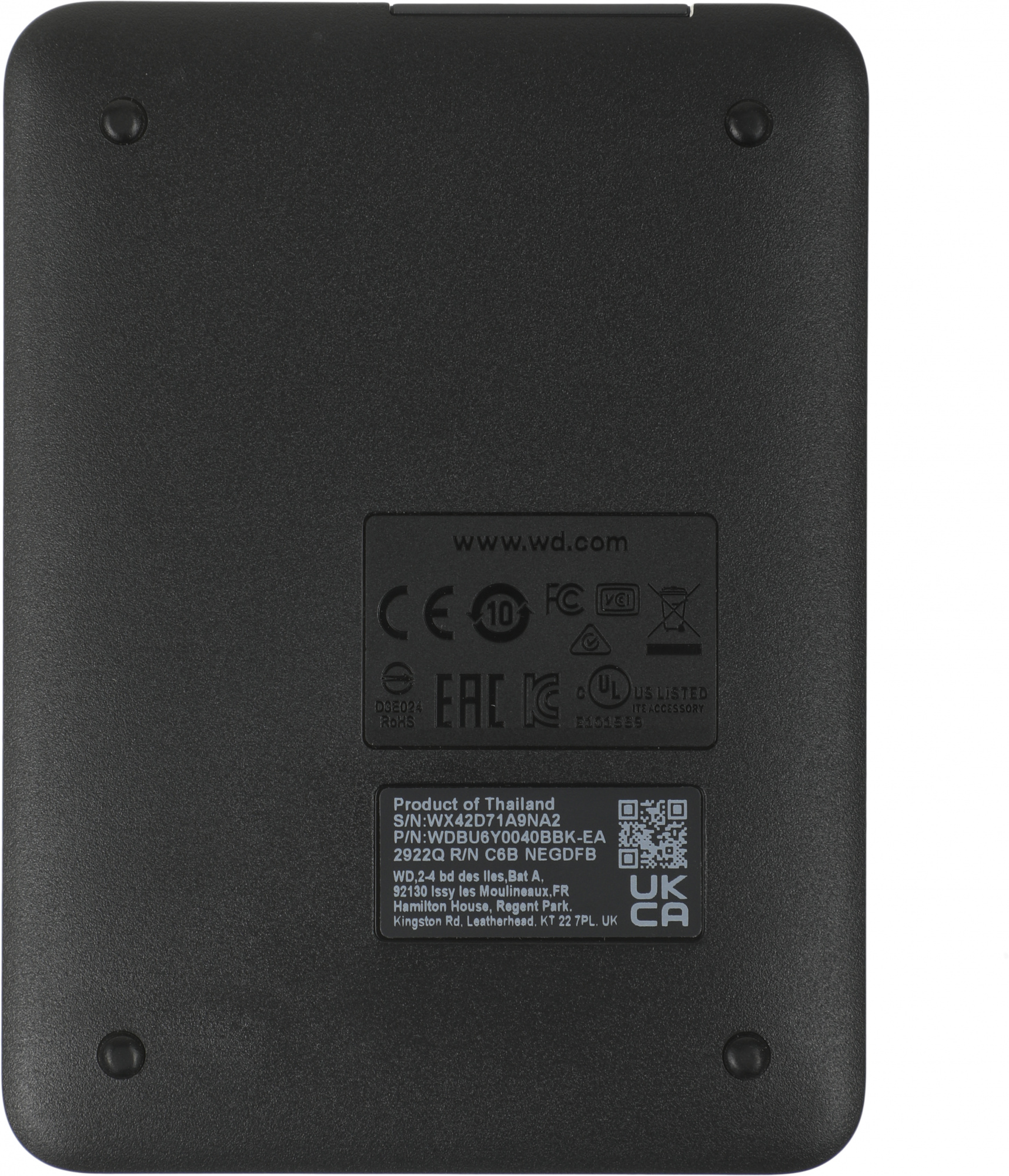 Жесткий диск WD USB3.0 4TB WDBU6Y0040BBK-WESN Elements Portable 2.5" черный