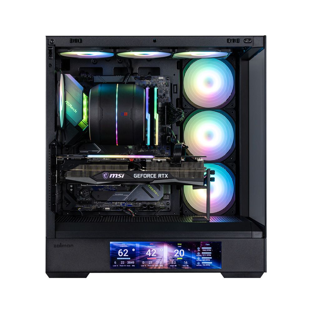 Корпус для ПК Zalman P40 DS Black ATX Mid Tower PC Case, 120mm ARGB Fanx4
