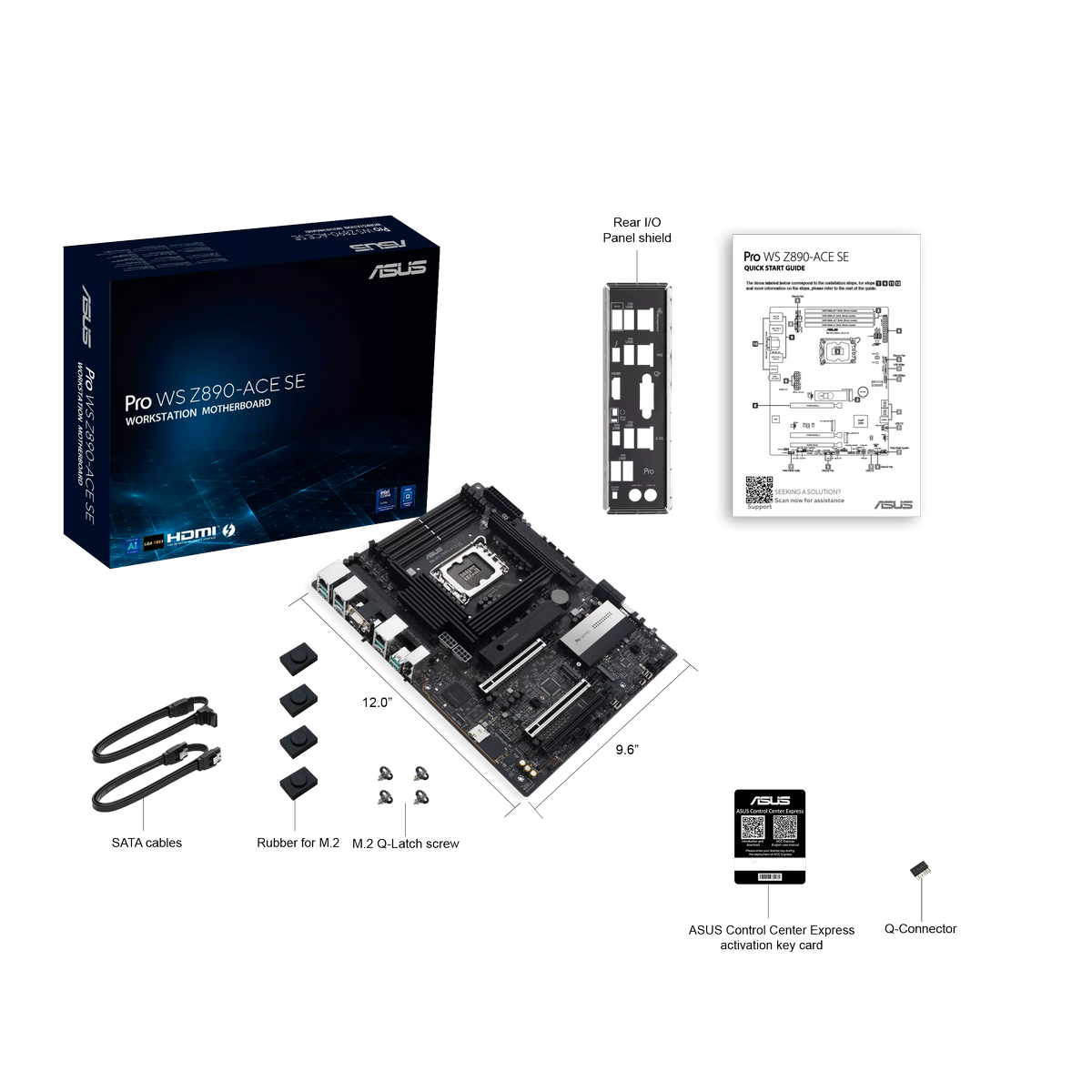 Материнская плата ASUS PRO WS Z890-ACE SE LGA1851 ATX 4хDDR5 3xPCIEx16 4xM.2 Thunderbolt USB-C HDMI 