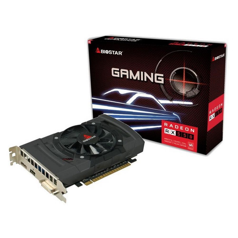 Видеокарта Biostar PCI-E 3.0 RX550-4GB AMD Radeon RX 550 4Gb 128bit GDDR5 1100/6000 DVIx1 HDMIx1 DPx