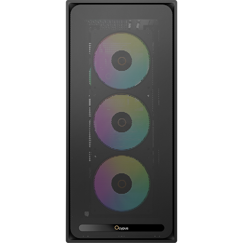 Корпус Ocypus Delta C70 BK ARGB, Midi-Tower, TG, 4x120mm ARGB, 2xUSB-A 3.0 + 1xUSB-C 3.1, E-ATX, ATX