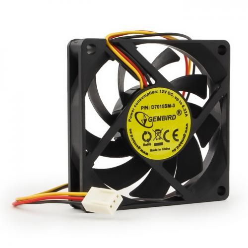 Gembird Вентилятор 70x70x15, втулка, 3pin, провод 25см [D7015SM-3]
