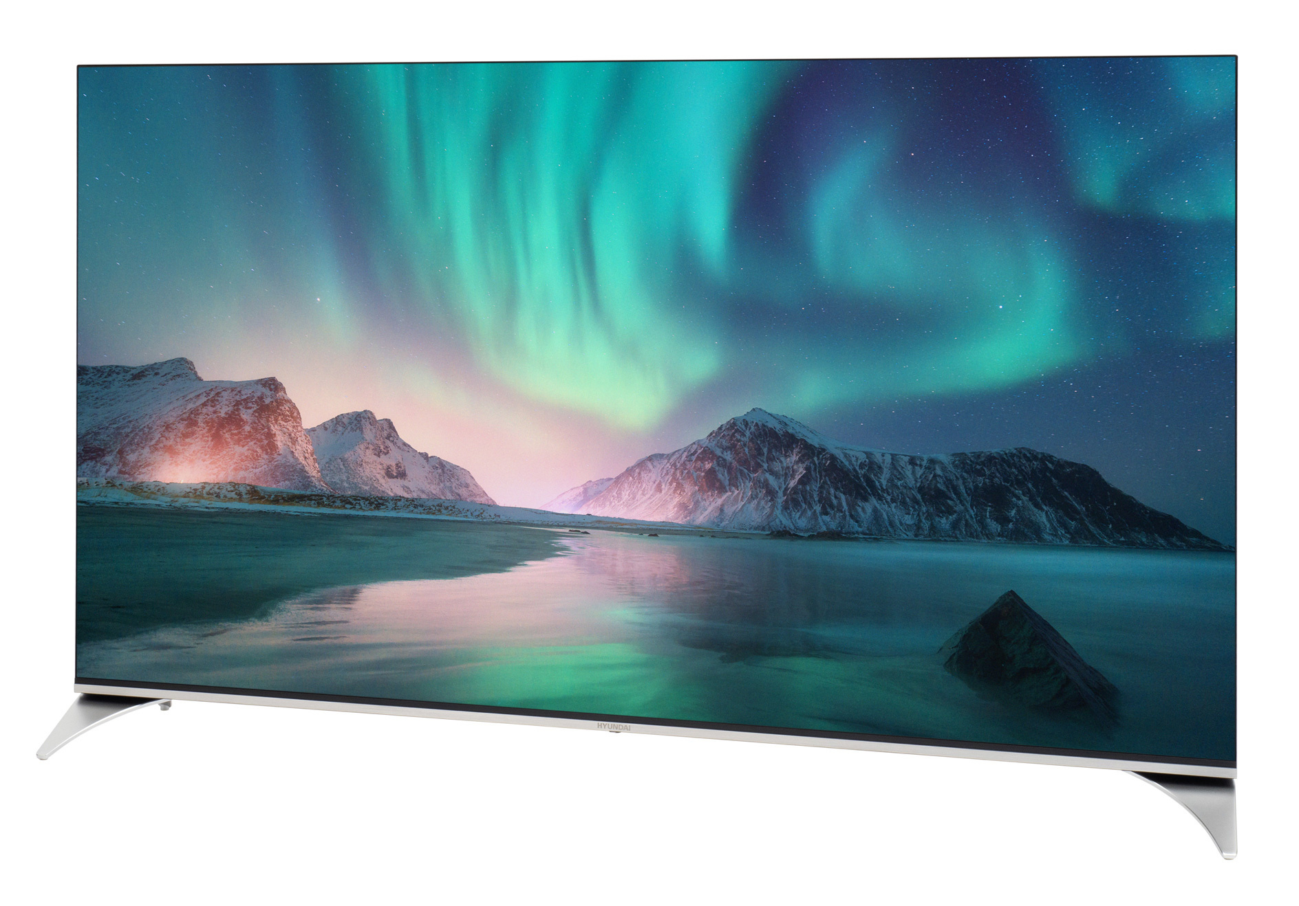 Телевизор QLED Hyundai 55" H-LED55QBU7500 Android TV Frameless черный/серебристый 4K Ultra HD 60Hz D