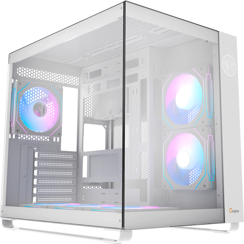 Корпус Ocypus Iota C70 WH ARGB, Midi-Tower, TG, 6x120mm ARGB, 2xUSB-A 3.0 + 1xUSB-C 3.1, ATX, mATX, 