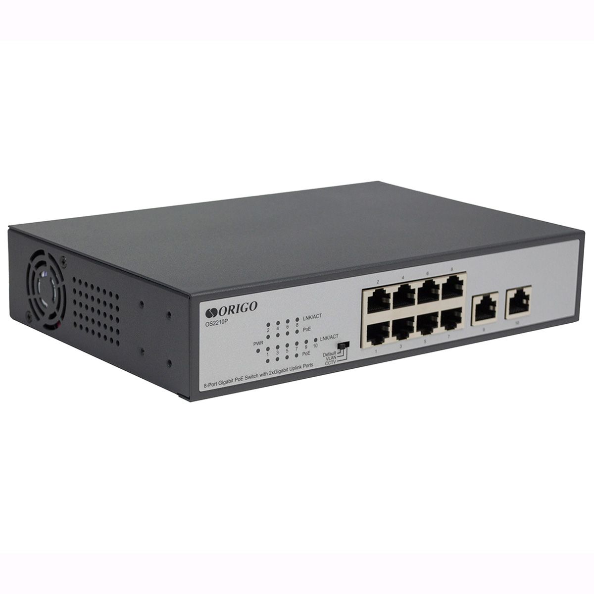 Коммутатор Origo OS2210P/120W OS2210P/120W/A1A (L2+) 10x1Гбит/с 8PoE+ 120W неуправляемый