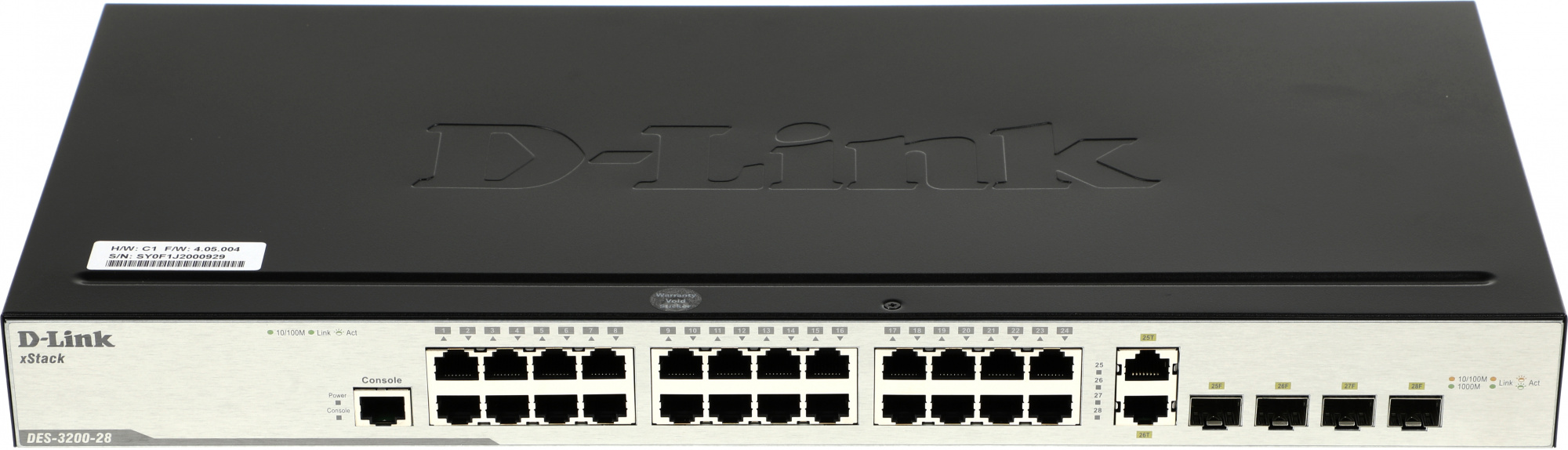 Коммутатор D-Link DES-3200-28/C1A 24x100Мбит/с 2xКомбо(1000BASE-T/SFP) 2SFP управляемый