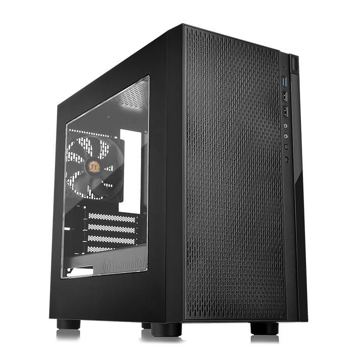 Корпус Thermaltake «Versa H18 CA-1J4-00S1WN-00 Black/Win/SPCC (871281) (CPU 155mm, VGA 350mm, Int. 3