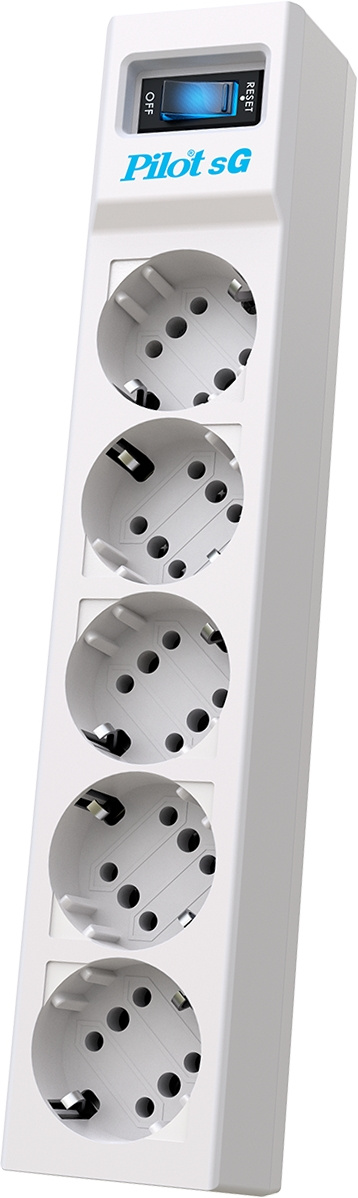 Сетевой фильтр Pilot SG 1.8м (5 розеток) белый (коробка)