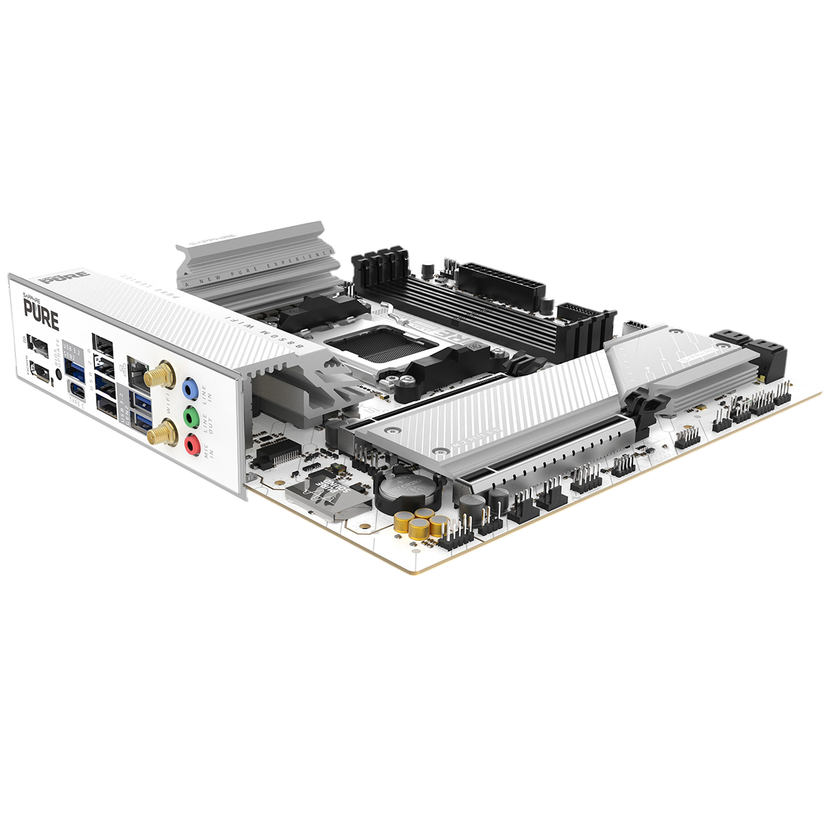 Материнская плата Sapphire B850M PURE WIFI B850, AM5, 4*DDR5, 2*PCIEx16, 2*M.2, 2*TypeC, 3*USB3.2Gen