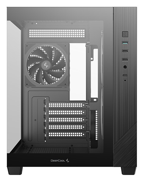 корпус Deepcool CG330 3F без БП, боковое окно (панорама), 3x120mm ARGB PWM вентилятора, черный, mATX