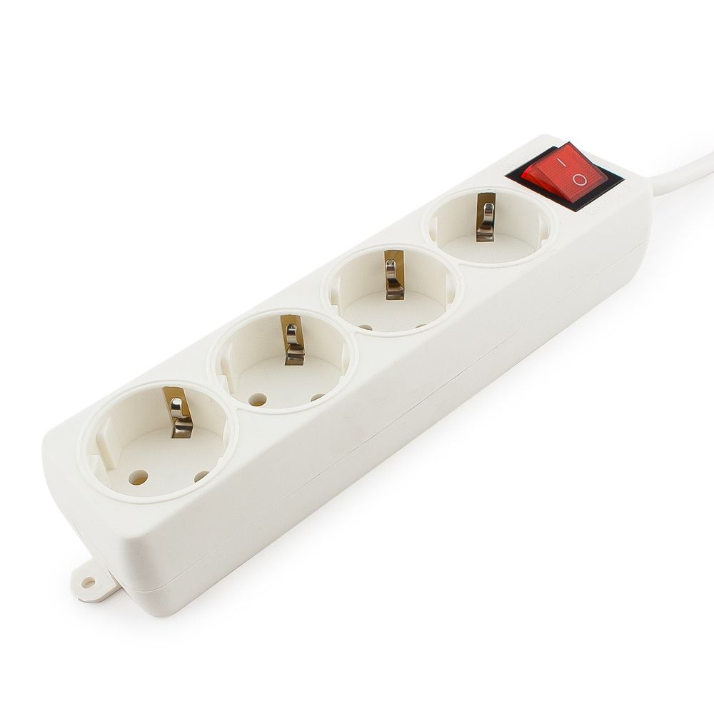 Гарнизон Сетевой фильтр  ELB-G4-W-5, 4 евророзетки с выключателем и заземлением, допустимый ток 16А,