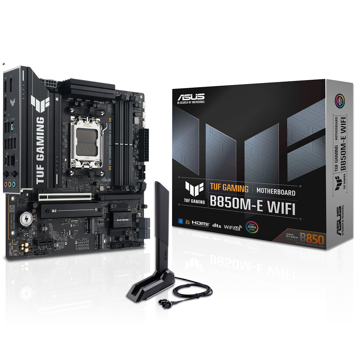 Материнская плата Asus TUF GAMING B850M-E WIFI Socket AM5 AMD B850 4xDDR5 mATX AC`97 8ch(7.1) 2.5Gg 