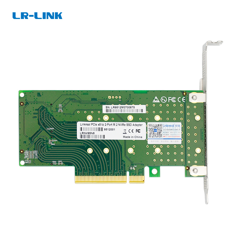 LR-Link PCIe x8 to 2-Port M.2 NVMe Adapter