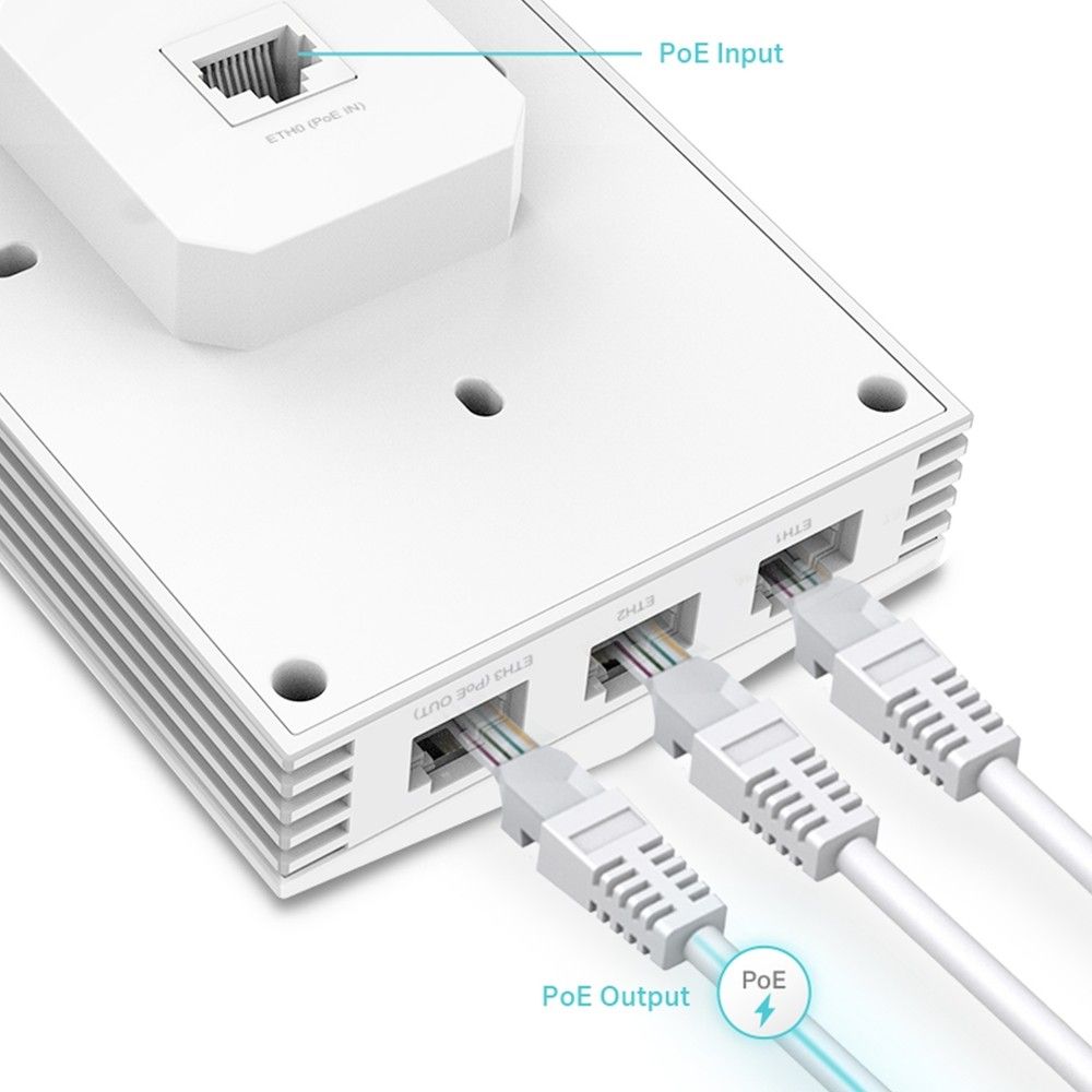 Точка доступа TP-Link EAP655-Wall AX3000 10/100/1000BASE-TX белый