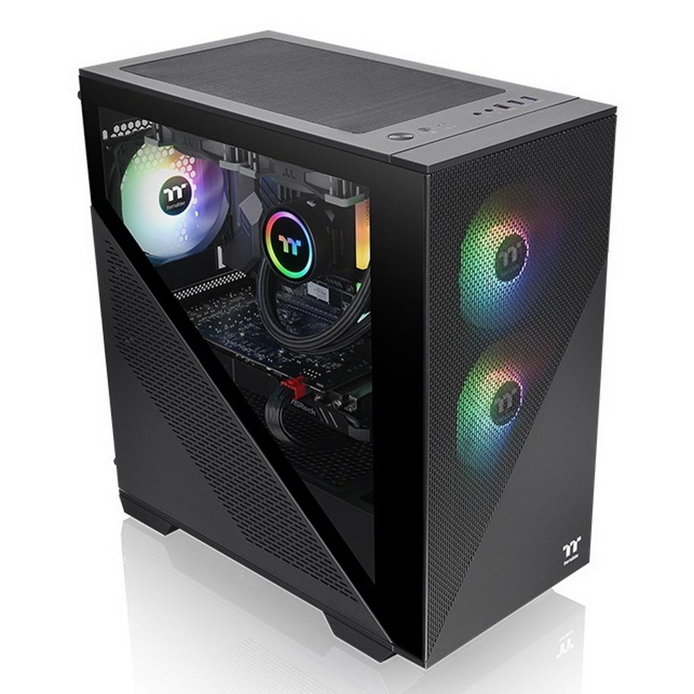Корпус Thermaltake Divider 170 TG ARGB/Black CA-1S4-00S1WN-00 /Win/SPCC/Tempered Glass*1/120mm ARGB 