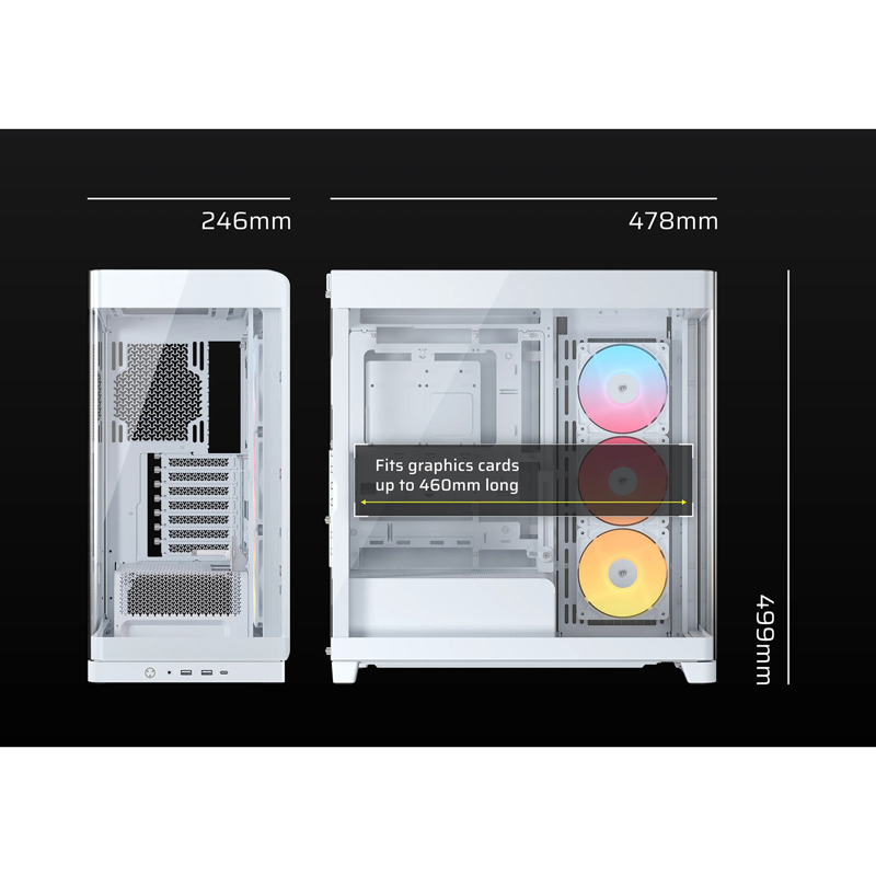 Корпус Corsair Frame 4500X RS-R ARGB, Midi-Tower, TG, 3x120mm ARGB reverse fans, 2xUSB-A 3.2, 1xUSB 