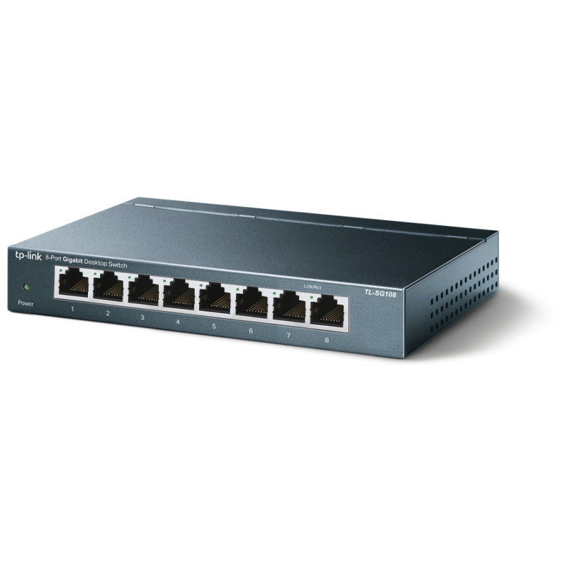 Коммутатор TP-Link TL-SG108 (L2) 8x1Гбит/с неуправляемый